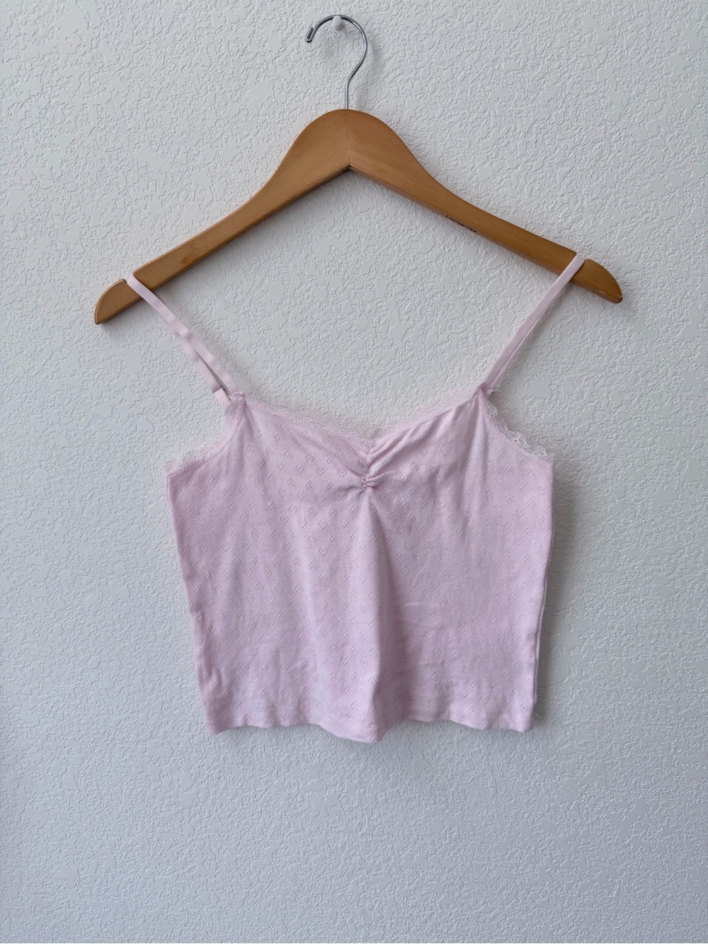 Size L Pink Lace-Trim Tank